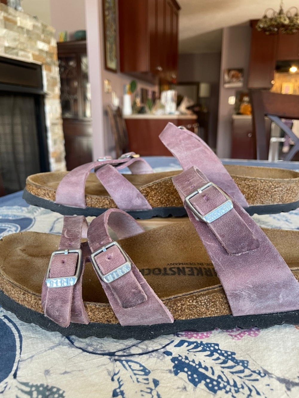 Birkenstock Franca Oiled Leather Lavender Multi-Strap Sandals - Picture 6 of 10